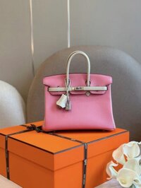 Túi Xách Hermes Birkin Mix Phw Togo Rep 1:1 Nữ Màu Hồng 25cm