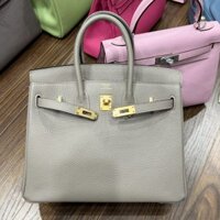 Túi Xách Hermes Birkin PHW Togo Replica Replica 11 Màu Xám Khoá Vàng 25cm