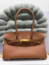 Túi Xách Hermes Birkin Siêu Cấp Nữ Màu Nâu Khóa Vàng 29cm