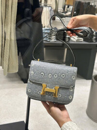 Túi Xách Hermes Constance Like Auth Nữ Da Thằn Lằn Khoá Vàng 18cm