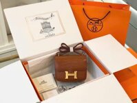 Túi Xách Hermes Constance Siêu Cấp Nữ Màu Nâu Da Cá Sấu 18cm