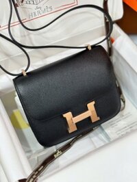 Túi Xách Hermes Constance Replica 11 Nữ Màu Đen Khoá Vàng 18cm