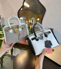 Túi Xách Hermés Da Lì 2 Quai Tag Vàng