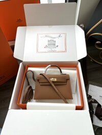 Túi Xách Hermes Kelly Siêu Cấp Màu Nâu 19cm