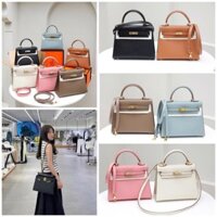 Túi Xách Hermes Kelly Trắng Đen Nâu Ghi Hồng Xanh Size 25  -  M824