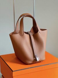 Túi Xách Hermes Picotin 18 Togo Replica 11 Nữ Màu Nâu 18cm