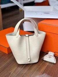 Túi Xách Hermes Picotin Like Auth Nữ Màu Trắng 18cm