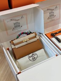 Túi Xách Hermes Pochette Replica 11 Nữ Màu Nâu 34x15x6cm