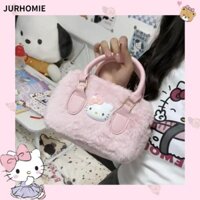 Túi xách hoạt hình JURHOMIE, Túi đeo vai nữ sang trọng màu hồng, Túi đeo chéo mềm mại dễ thương