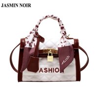 Túi Xách JASMIN NOIR Tote Hai Dây Đeo Khăn Choàng Kẻ Sọc Caro Thời Trang Cho Nữ