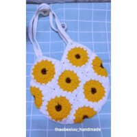 Túi xách kẹp nách, túi ghép ô vuông bằng len_ lenhandmade