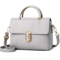 Túi xách khóa vuông màu xám