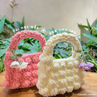 Túi xách len Hạt bắp linh lan