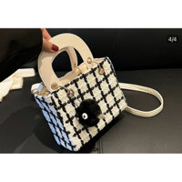 Túi xách len kẻ sọc thời trang cao cấp mẫu mới 2024 Hàng Quảng Châu