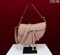 Túi Xách Like Auth Dior Saddle Yên Ngựa Nữ Màu Hồng Đất 25x20x6.5cm