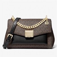 Túi Xách Michael Kors Lita Medium Size 24 Màu Nâu Phối Đen