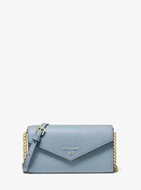 Túi Xách Michael Kors Màu Xanh Đeo Chéo 32S0GT9C7L Jet Set Charm Crossbody Pale Blue