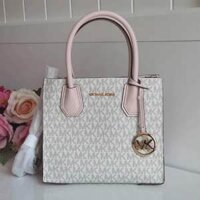 Túi Xách Michael Kors 35S1GM9M2B Túi MK Mercer Medium Logo Leather màu trắng hồng