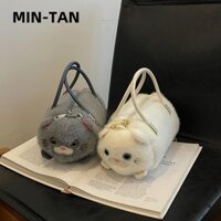 Túi xách MIN-TAN, Túi đeo vai dây xích mèo, Túi xô sang trọng dung tích lớn nhiều màu