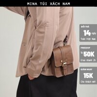Túi xách mini đựng điện thoại nam túi đeo chéo da xịn cứng nhỏ phong cách thời trang Hàn Quốc Trung Quốc