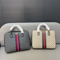 Túi xách nam Gucci cặp xách máy tính sử dụng công việc khảm tinh tế, cổ điển mọi thứ chụp vật lý nguyên bản nhà máy vải nguyên bản túi đựng bụi phân phối chất lượng cao cấp