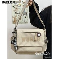Túi xách nam IMELON Người đưa thư Nhật Bản Phong cách Hồng Kông Dụng cụ Retro Dung tích lớn Túi đeo vai sinh viên cho lớp học
