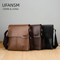 Túi xách nam UFASM thông thường, Túi đeo chéo Kaki màu đen chống thấm nước, Da PU đa chức năng Túi đeo vai dung tích lớn ngoài trời