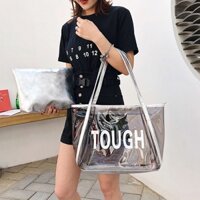 Túi xách nhựa PVC trong suốt chống thấm nước sức chứa lớn thời trang đi biển mùa hè TUI-018