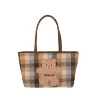 Túi xách NomadNest retro kẻ sọc dachshund chó thời trang đơn giản tương phản túi nách