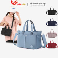 Túi xách nữ bản to kèm dây đeo chéo thời trang trung niên màu pastel vải chống nước bền đẹp 9513