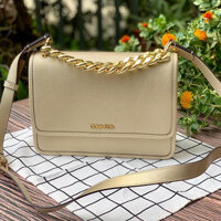 Túi Xách Nữ Calvin Klein Ariela Goat Leather Large Flap Crossbody Golden Leather