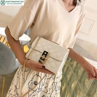 Túi Xách Nữ [CAO CẤP] họa tiết thêu caro xinh xắn, khóa túi cách điệu ngầu hơn trái bầu TX06