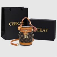Túi Xách Nữ CEEKAY Da Trần Họa Tiết Quai Da Phối Xích Quai Sách Quấn Nơ Nữ Tính Hàng Quảng Châu
