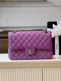 Túi Xách Nữ Chanel Classic Hand Bag Replica 1:1 Cao Cấp Màu Tím 25cm