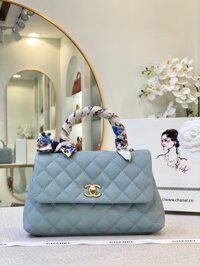 Túi Xách Nữ Chanel Coco Handle Small Màu Xanh Siêu Cấp 23cm