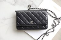 Túi Xách Nữ Chanel Woc Khóa Bạc Màu Đen Rep 11 Cao Cấp 19cm