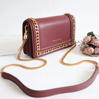 Túi Xách Nữ Charles Keith Chain Rimmed Clutch Red Leather