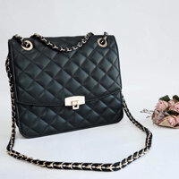 Túi Xách Nữ Charles & Keith Quilted Push Black Leather