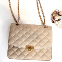 Túi Xách Nữ Charles & Keith Quilted Push Beige Leather