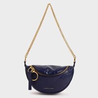 Túi Xách Nữ Charles & Keith Half Moon Crossbody Bag CK2-80150954-1 Màu Xanh Blue