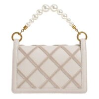 Túi Xách Nữ Charles & Keith Cleo Beaded Handle Shoulder Bag CK2-20671285 Màu Trắng Kem