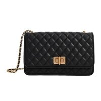 Túi Xách Nữ Charles & Keith Quilted Turn-Lock Evening Clutch Black CK2-70680973