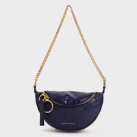 Túi Xách Nữ Charles & Keith Half Moon Crossbody Bag CK2-80150954-1 Màu Xanh Blue