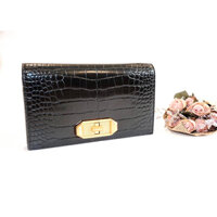 Túi Xách Nữ Charles Keith CK6-10770383  Croc-Effect Turn-lock Wallet