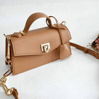 Túi Xách Nữ Charles & Keith Tophandle Trapeze Bag Nude Leather