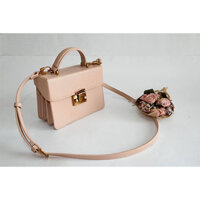 Túi Xách Nữ Charles & Keith CK2-50701030 Nude Classic Push-Lock