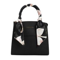 Túi Xách Nữ Charles & Keith Scarf-Wrapped Top Handle Bag CK2-50781346-3 Màu Đen