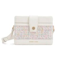 Túi Xách Nữ Charles & Keith Bronte Boxy Crossbody Bag Light Pink CK2-80701182 Màu Hồng Sáng