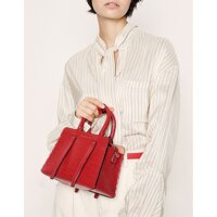 Túi xách nữ Charles & Keith màu đỏ tươi da vân