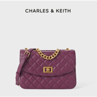 Túi xách nữ CHARLES và KEITH CK2-70701062-1 Túi đeo vai dây đeo lưới kim cương thanh lịch dành cho nữ